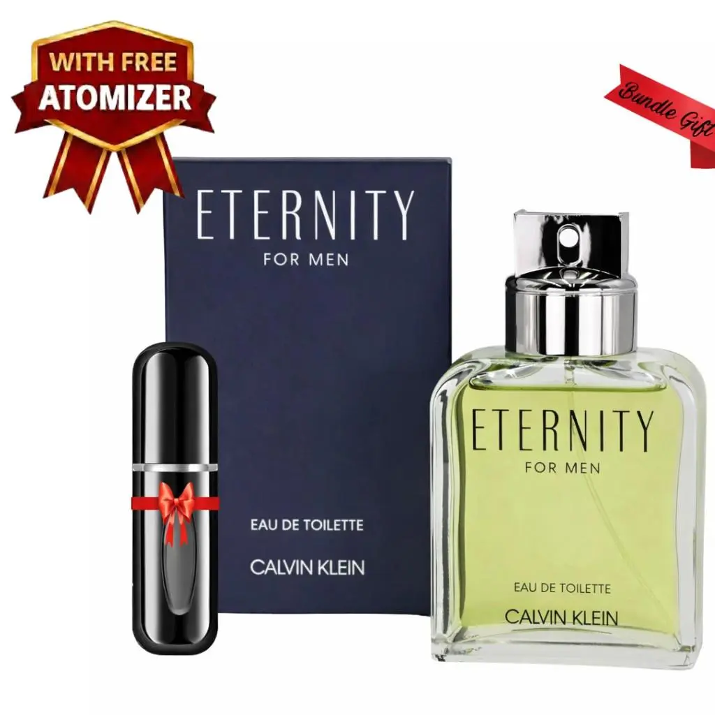 Eternity For Men by Calvin Klein 3.3/3.4 oz Edt with Free Atomizer