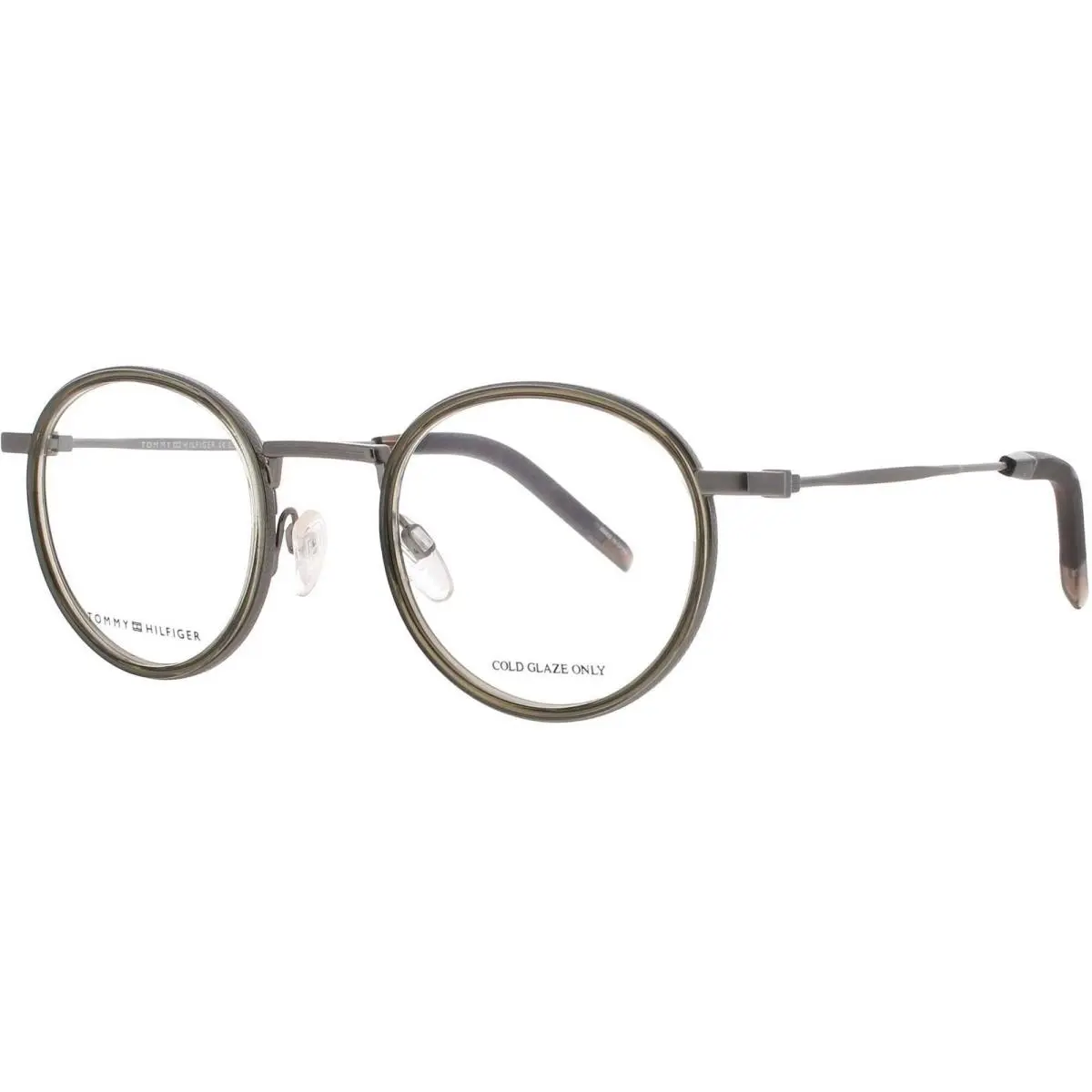 Men`s Eyeglasses Olive Plastic Oval Full Rim Frame TH 1815 4C3 by Tommy Hilfiger