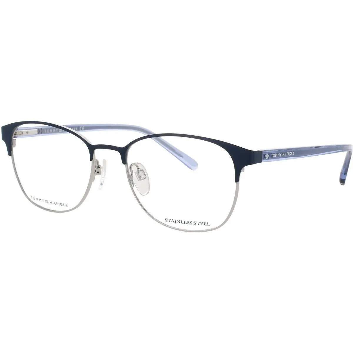 Women`s Eyeglasses Matte Blue/silver Full Rim Frame TH-1749 Fll by Tommy Hilfiger