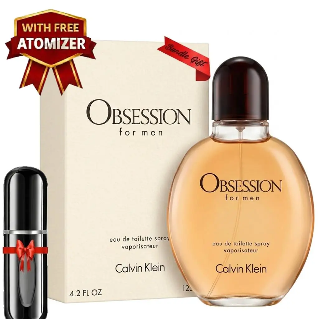Obsession by Calvin Klein Cologne For Men Edt 4.2oz with Atomizer