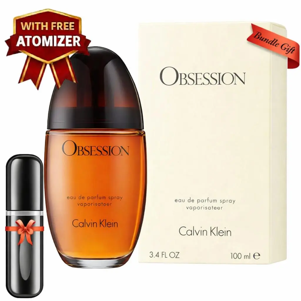 Obsession by Calvin Klein Perfume For Women Edp 3.4oz with Atomizer