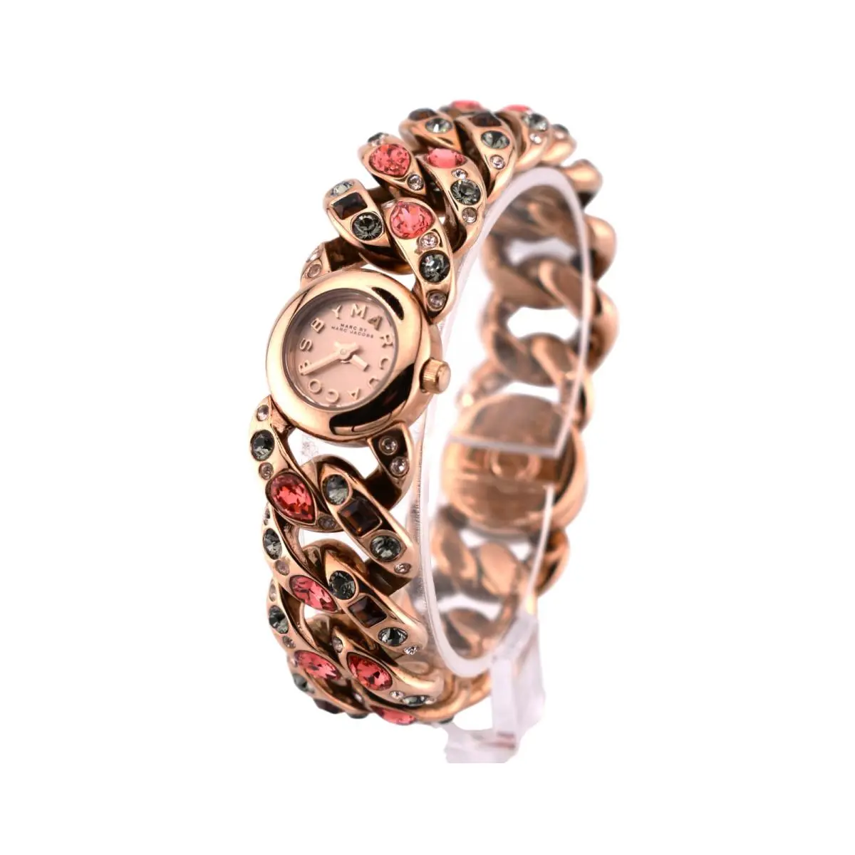 Katie Rose Gold Tone Bejeweled Crystal Chain Link Watch MBM3145 by Marc Jacobs