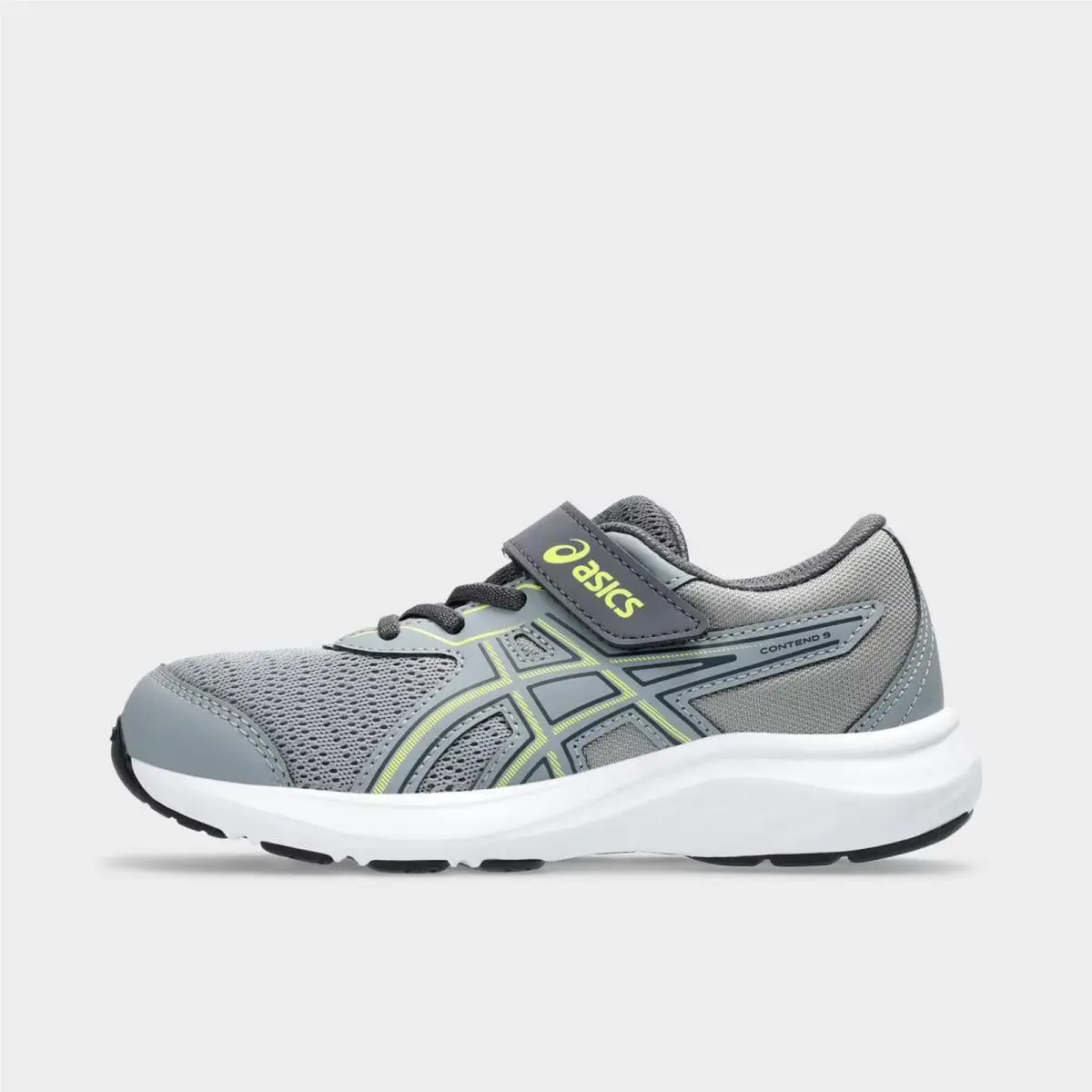 Little Kids` Asics Contend 9 Running Shoes Gravel/citron 1014A338 022