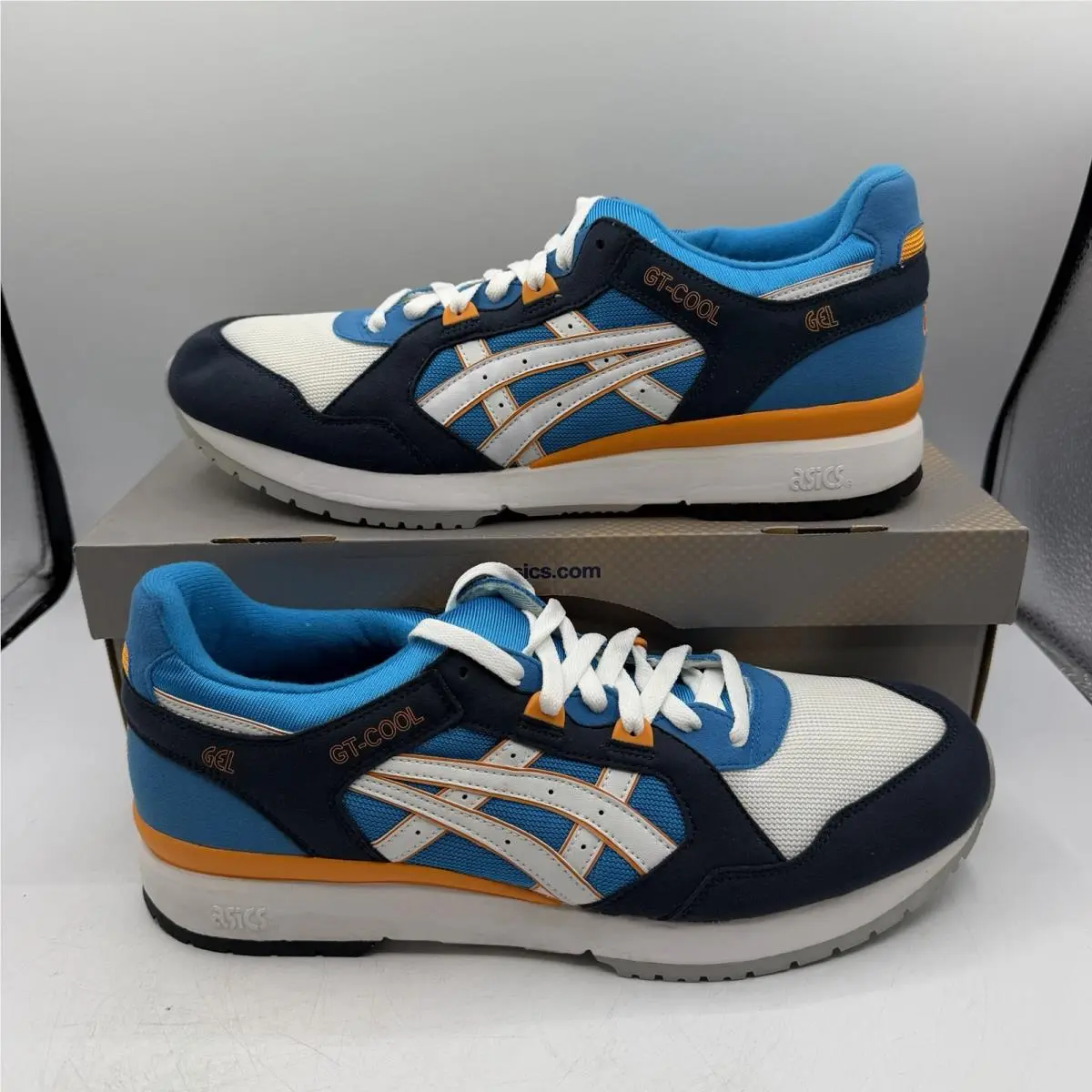 Asics Gt-cool Running Shoes Mens Sz 12 Azure Blue/white Sneakers H311N 4001