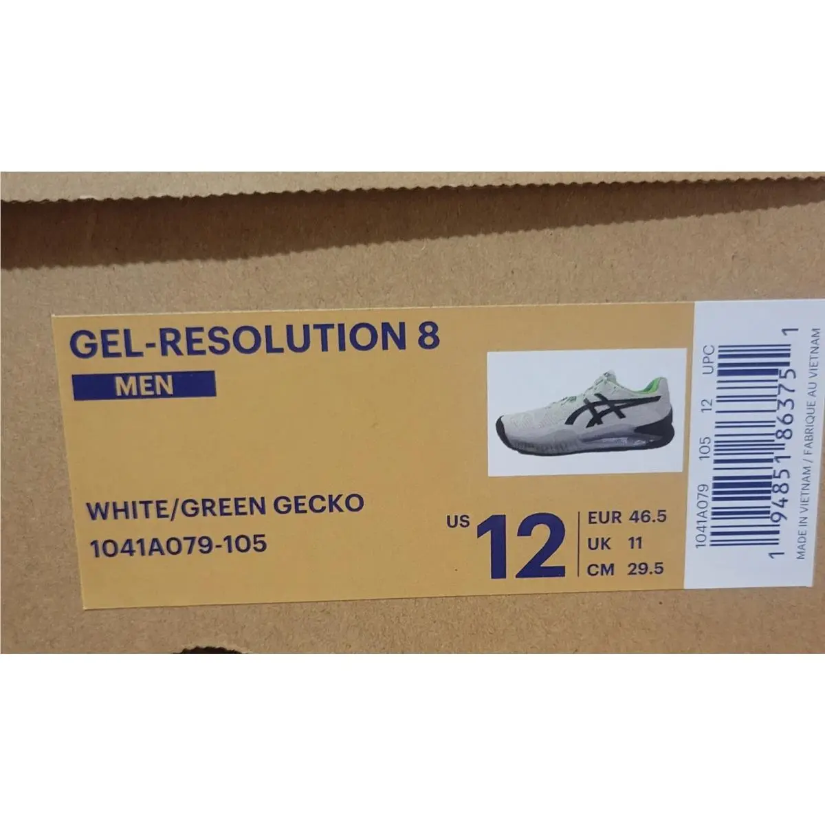 Asics shoes - ASICS Gel-Resolution 8 - 1041A079-105 - White/Green Gecko (UPC: 194851863751) 7
