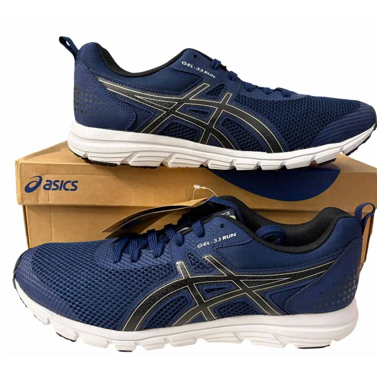 Asics GEL-33 Run Men’s Size 11 Blue Expanse Black Running Shoes 1011B438-402