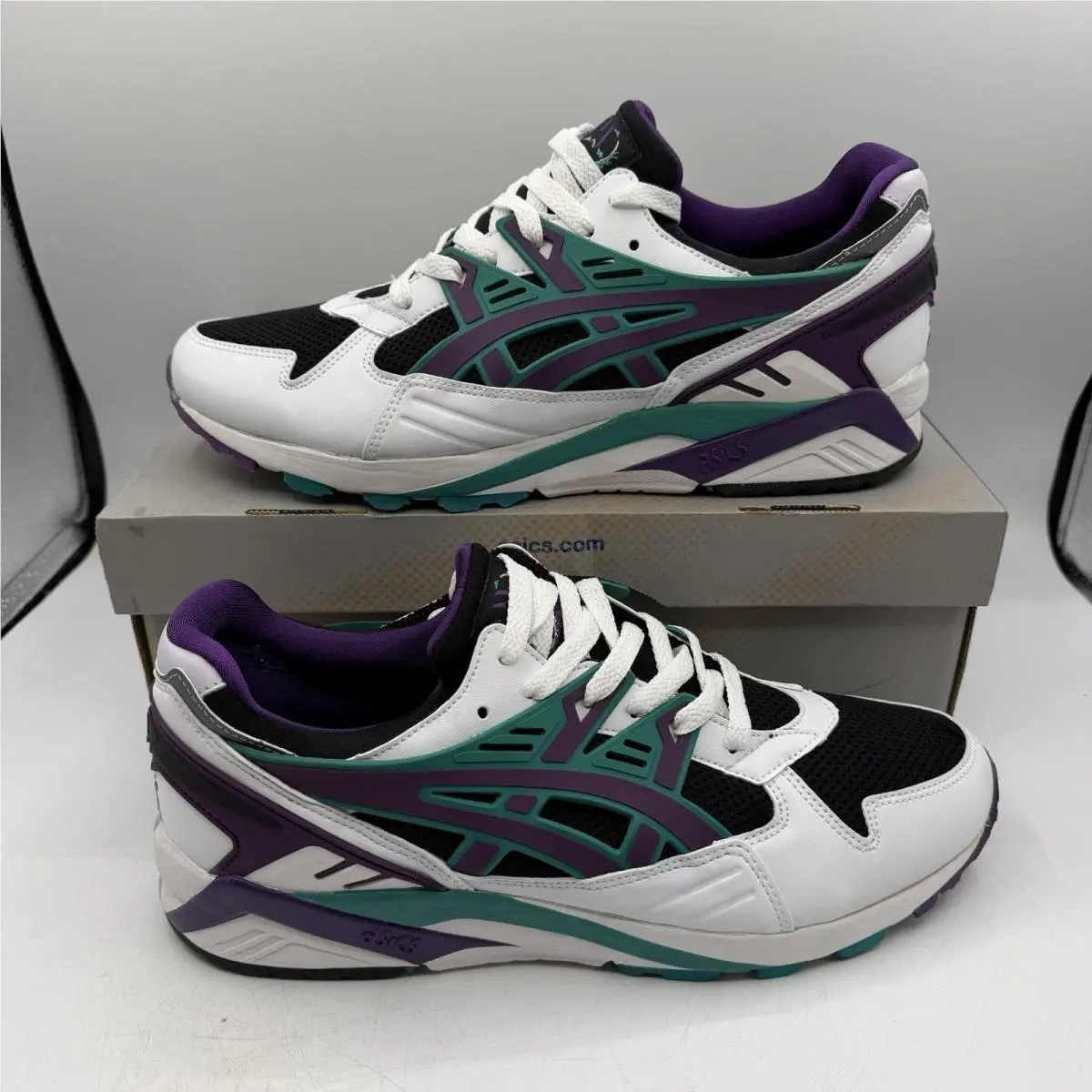 Asics Gel Kayano Trainer Shoes Mens Sz 10 Black/purple/white Sneakers H403N