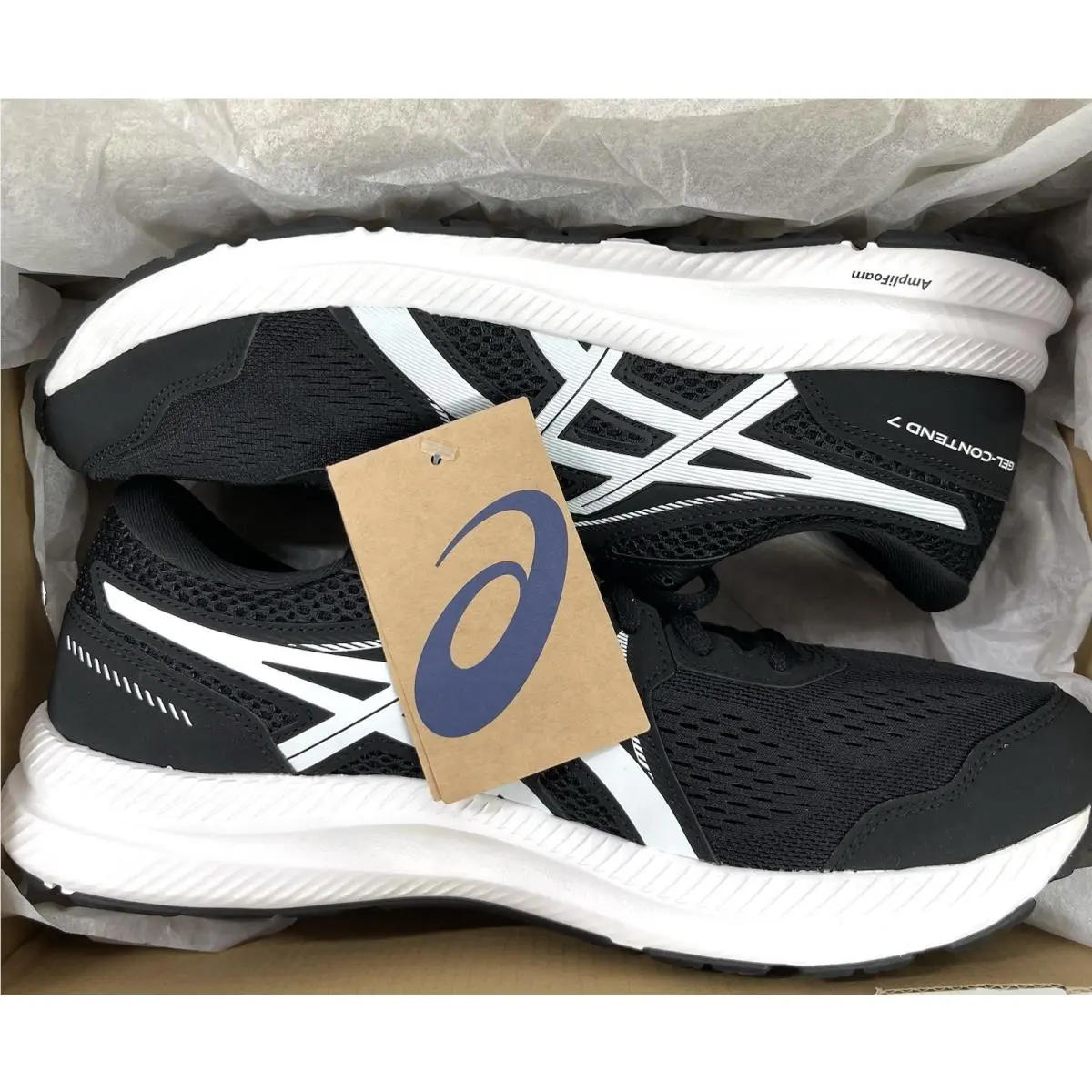 Asics Gel-contend 7 Black White Extra Wide Men`s Running Shoes Size 10.5