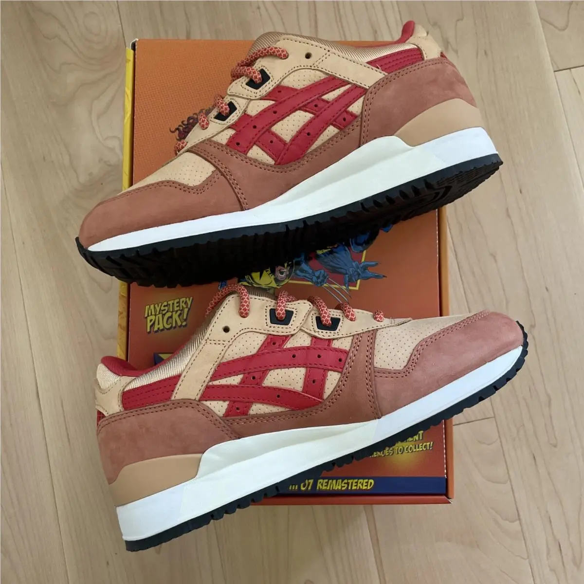 Kith X Marvel Gambit Asics Gel-lyte Iii 3 `07 X-men Tan/brown/red Mens 5
