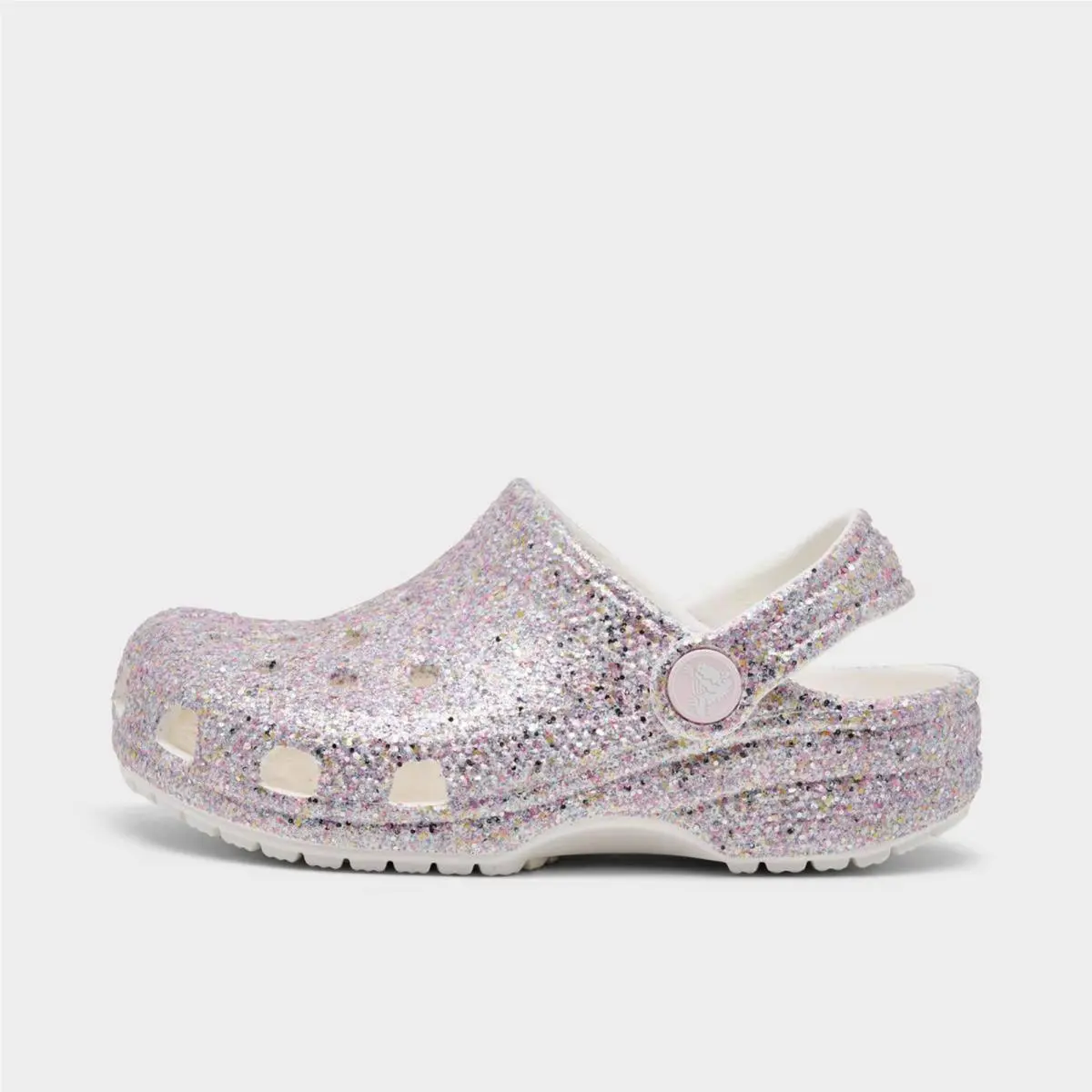 Girls` Toddler Crocs Classic Glitter Clog Shoes White Fantasy 212562 100