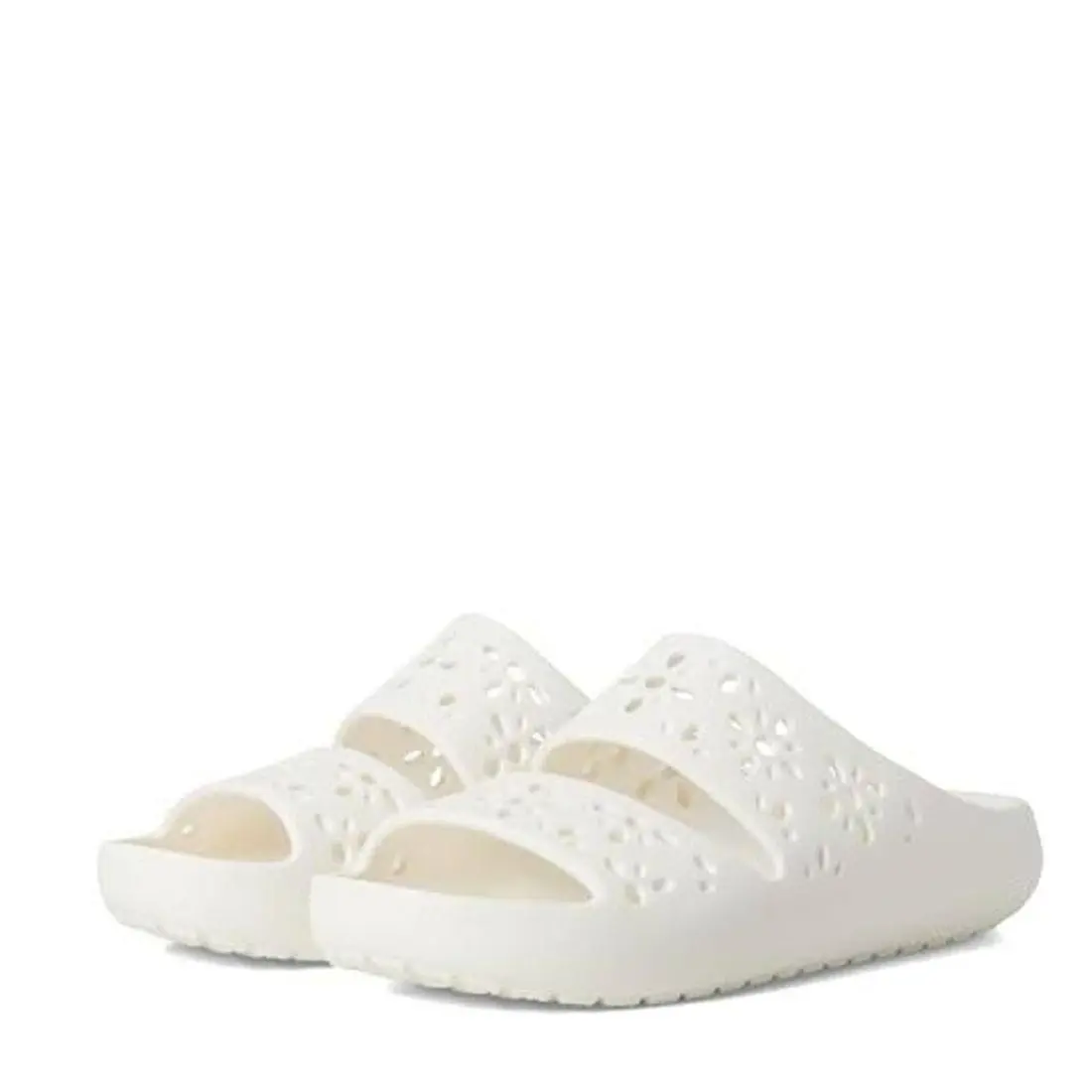 Crocs shoes - Crocs Classic Floral Cutout Sandal (210966-0WV) - White 2