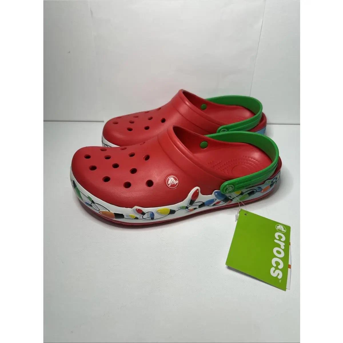 Crocs Red Green Christmas Lights Women’s 11 Men’s 9