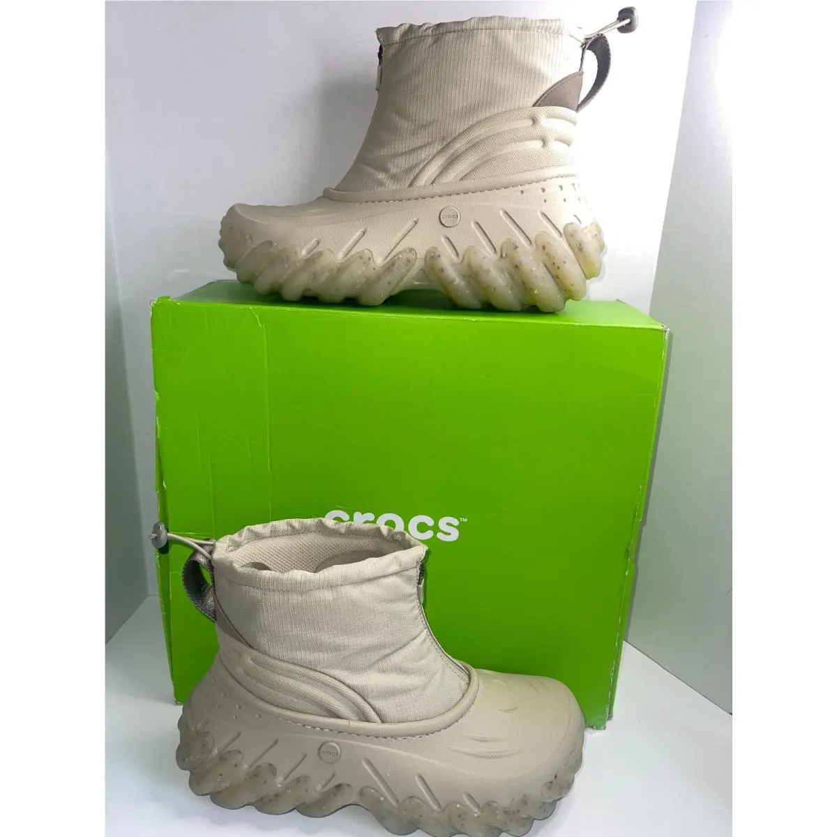 Unisex Adults Crocs Echo Boots Z Shield – Moonlight Off-white Streetwear M9/W11