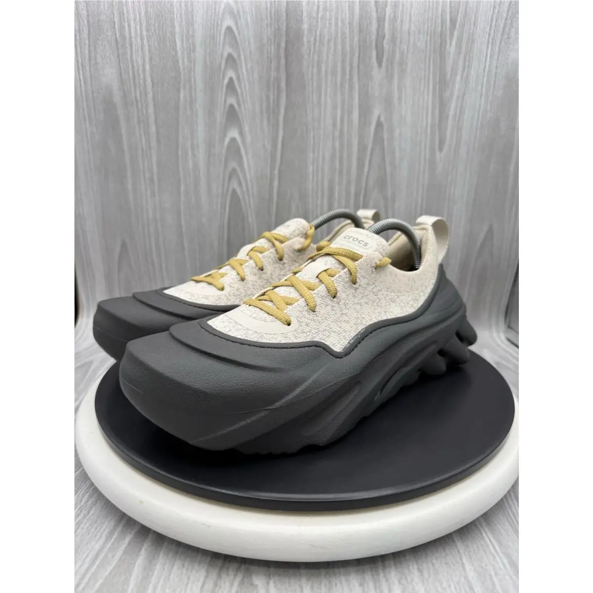 Crocs Echo Surge Mens Size 8 Almond Tint Black Outdoor Lace Up Athletic Shoes