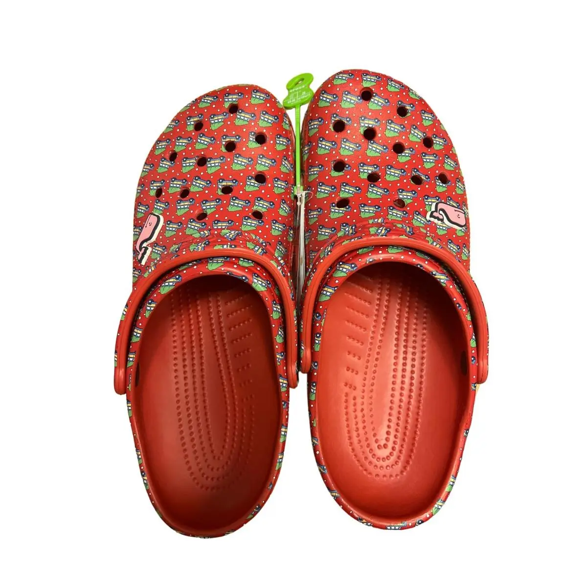 Crocs Vineyard Vines Clogs Mens 11 Red Holiday Christmas Station Wagon Print