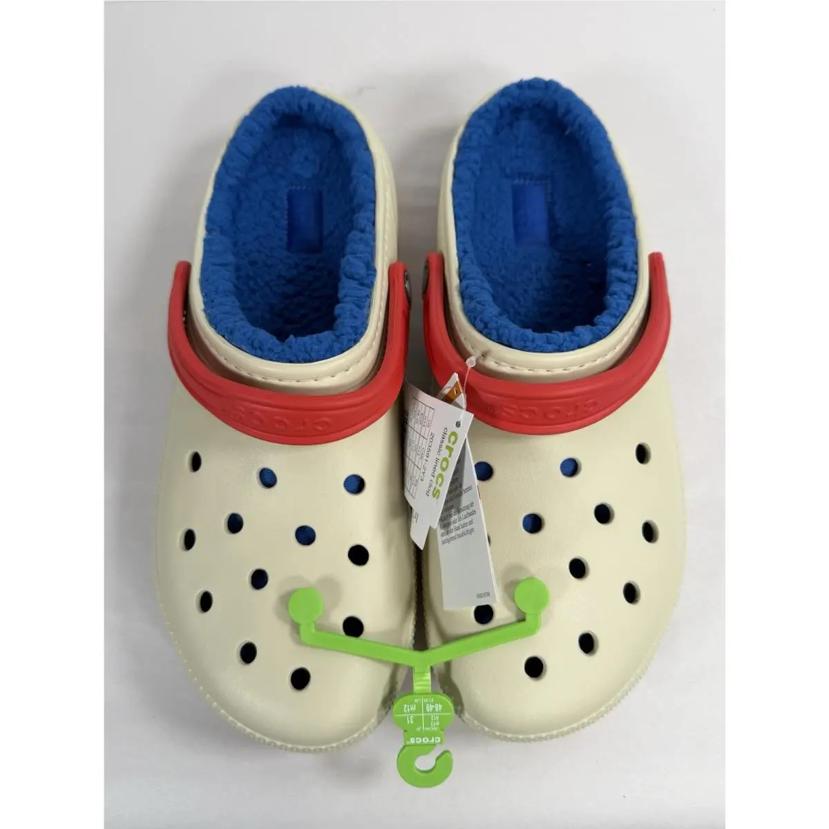 Crocs Classic Lined Clog Slides Red White Blue Men’s Size 13