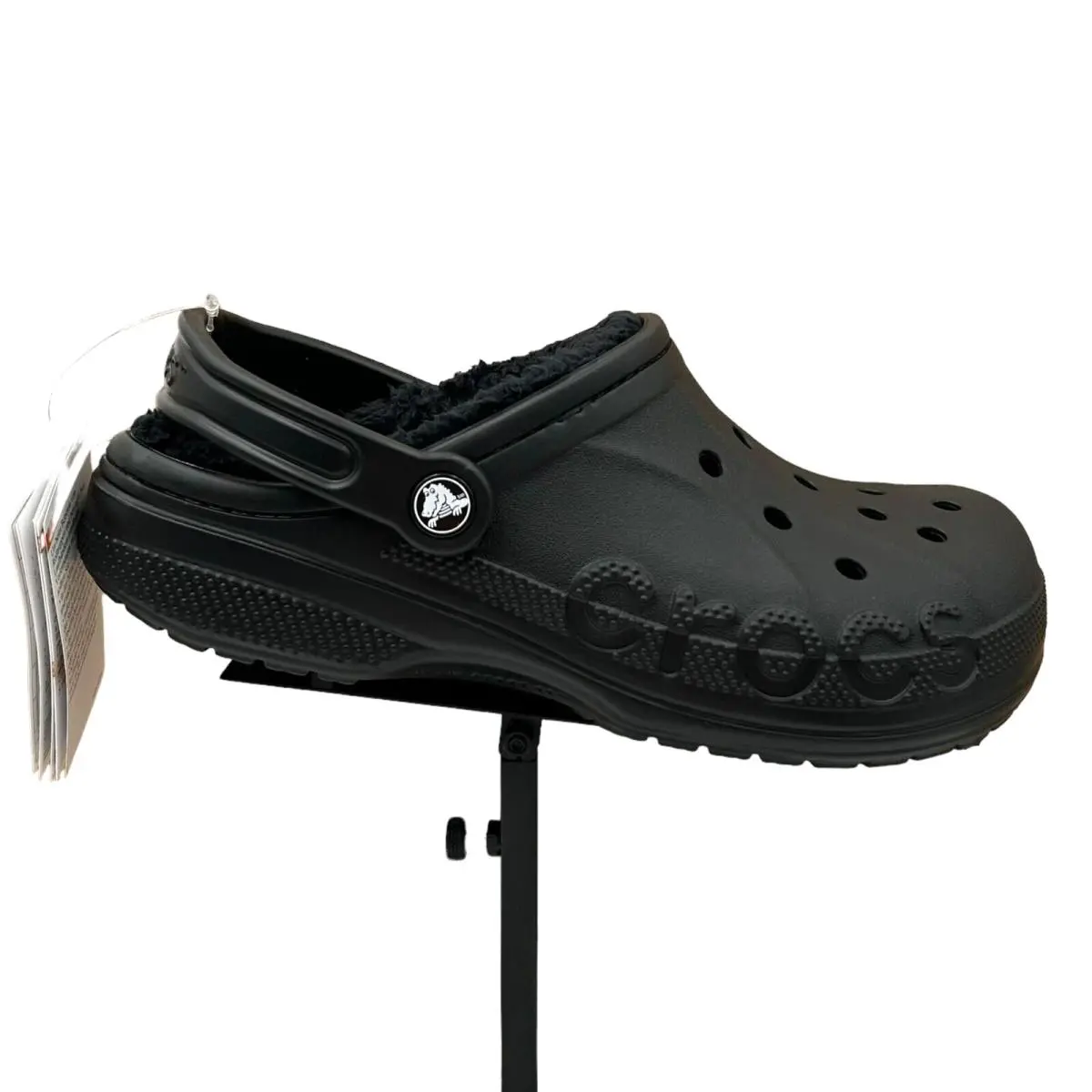 Crocs Women`s Classic Lined Clogs Size 7 Black Slip-on Fur Fuzzy Warm