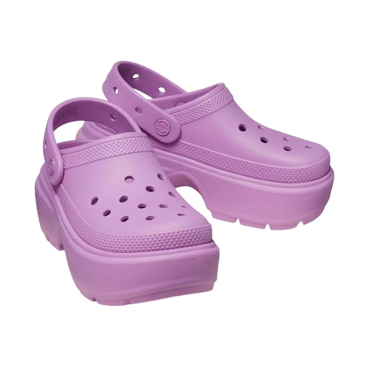 Crocs Platform Chunky Stomp Clogs Womens 9 Mens 7 Bubble Pink