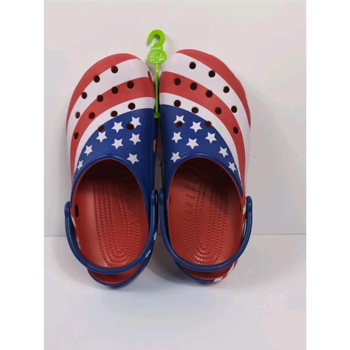 Crocs Classic American Flag Clog Shoes Size Mens 9 Women`s 11 Stars Stripes Usa