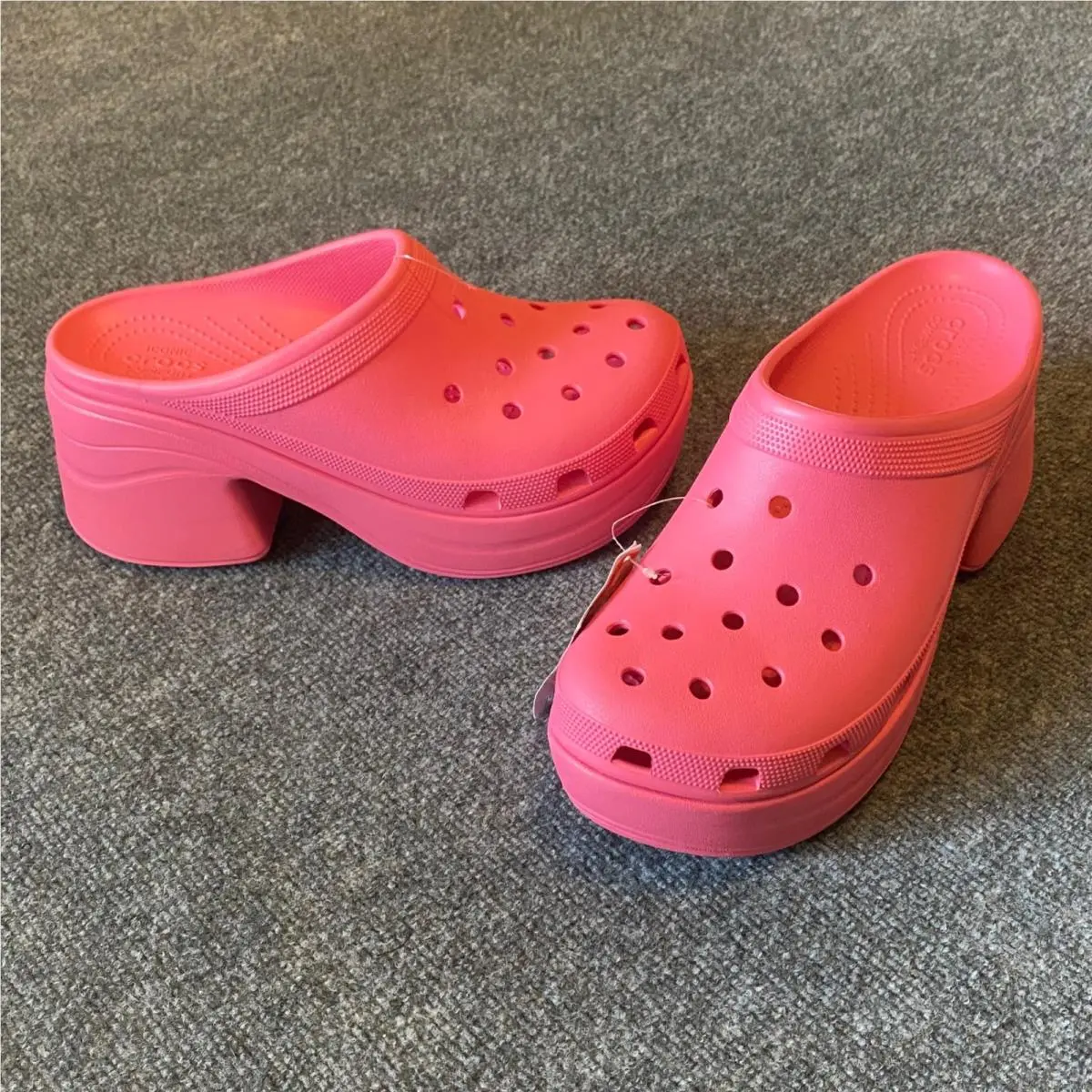Crocs Siren Clogs Womens 12 Platform Chunky Heel Pink Iconic Comfort