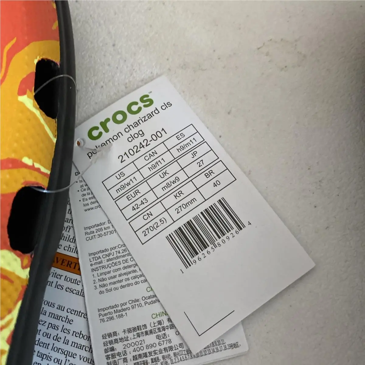 Crocs shoes - Charizard - Charizard - Orange (UPC: 196265809264) 7