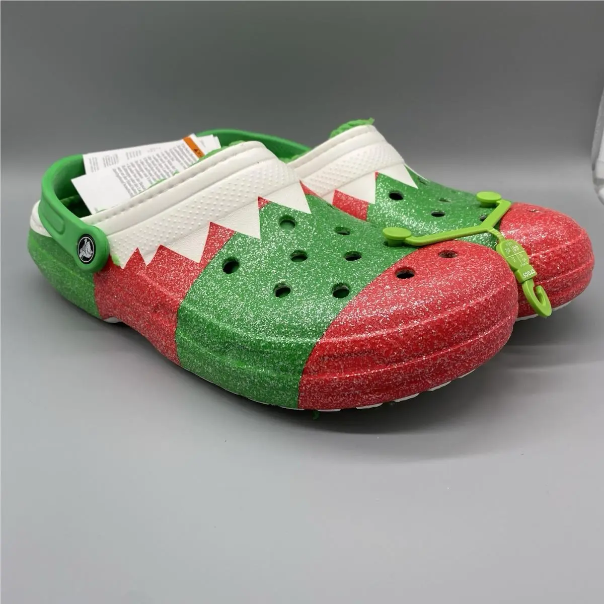 Crocs Shoes Mens US 13 Green Classic Lined Holiday Clog Christmas Xmas