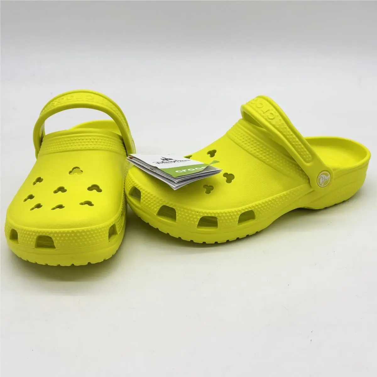 Crocs Clogs Women Size 7 Neon Yellow Disney Parks Mickey Mouse Classic Clog