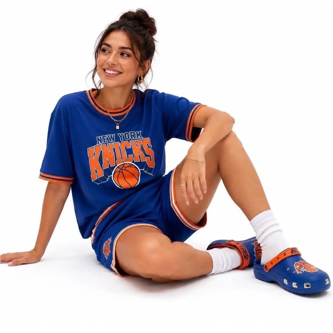 Crocs Classic Clogs Nba York Knicks Blue Orange M6 W8 Champion Fans Casual