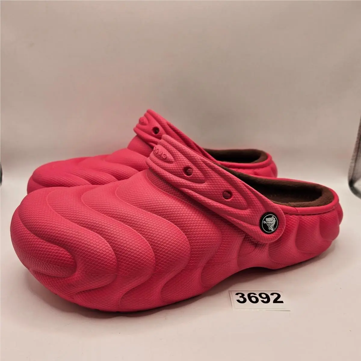 Crocs Men`s 10 Echo Wave Clog Pink Maroon Lined Fleece Slip ON Shoes