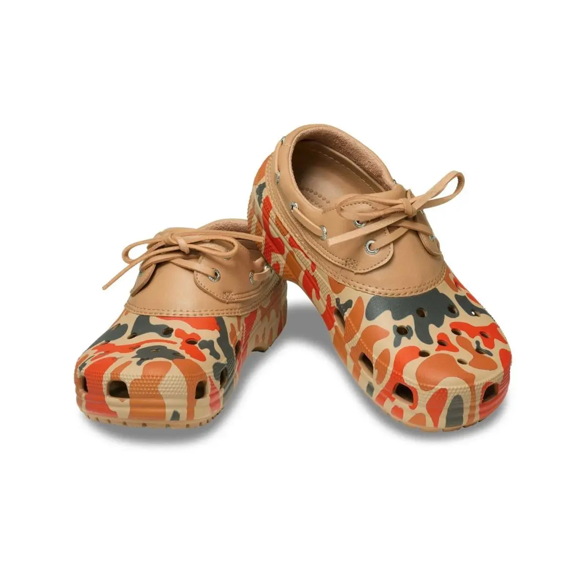 Crocs Classic Duck Camo Tan/shocking Orange Boat Shoes Size 13M - 212951-2NW