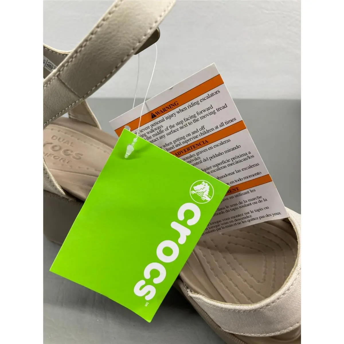 Crocs shoes - Leigh II Ankle Strap Wedge - Beige 11