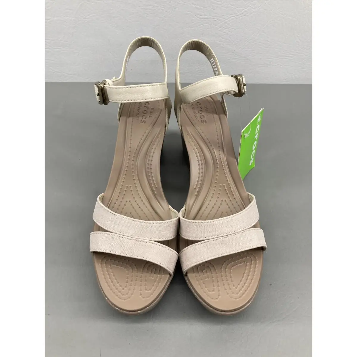 Crocs shoes - Leigh II Ankle Strap Wedge - Beige 5
