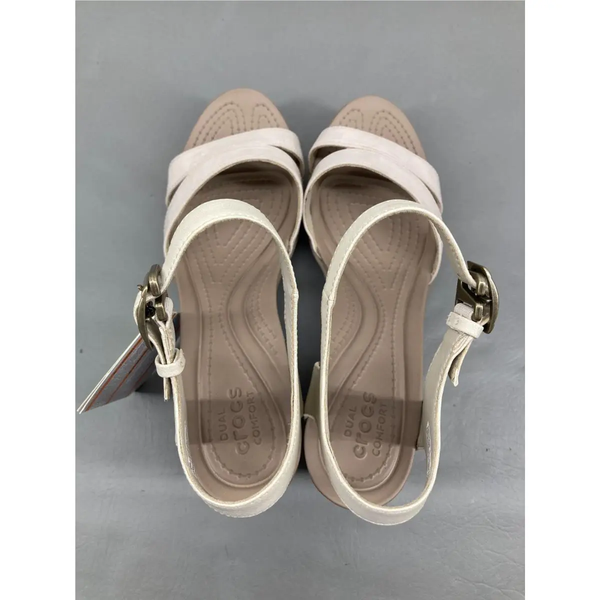 Crocs shoes - Leigh II Ankle Strap Wedge - Beige 7