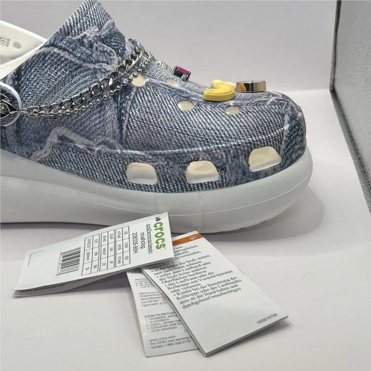 Crocs shoes - CROCS CLASSIC CRUSH - CLASSIC CRUSH - Denim Blue (Denim Print ) 15