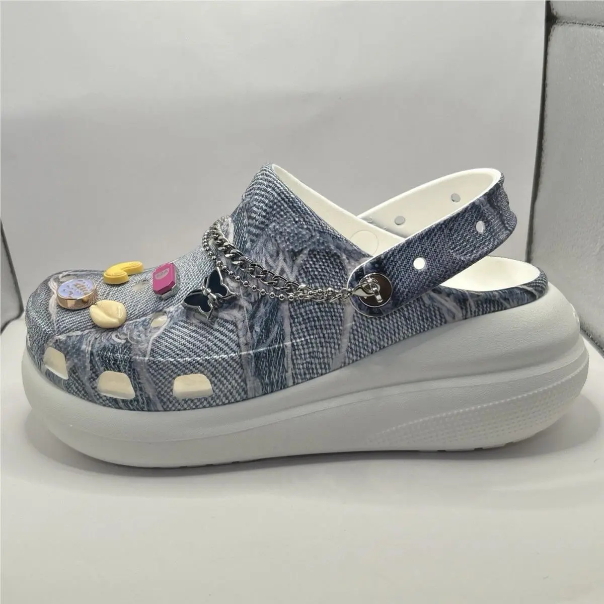 Crocs shoes - CROCS CLASSIC CRUSH - CLASSIC CRUSH - Denim Blue (Denim Print ) 1