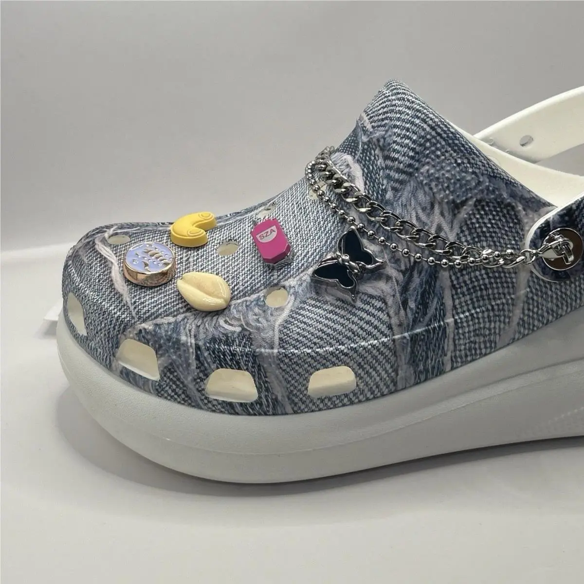 Crocs shoes - CROCS CLASSIC CRUSH - CLASSIC CRUSH - Denim Blue (Denim Print ) 2
