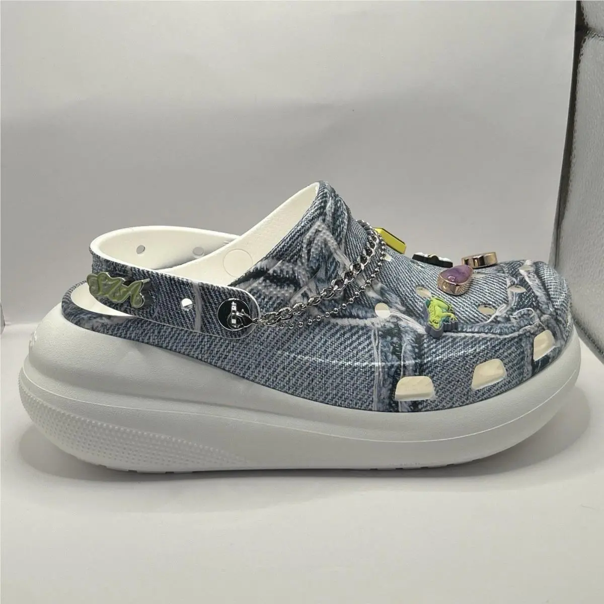Crocs shoes - CROCS CLASSIC CRUSH - CLASSIC CRUSH - Denim Blue (Denim Print ) 3