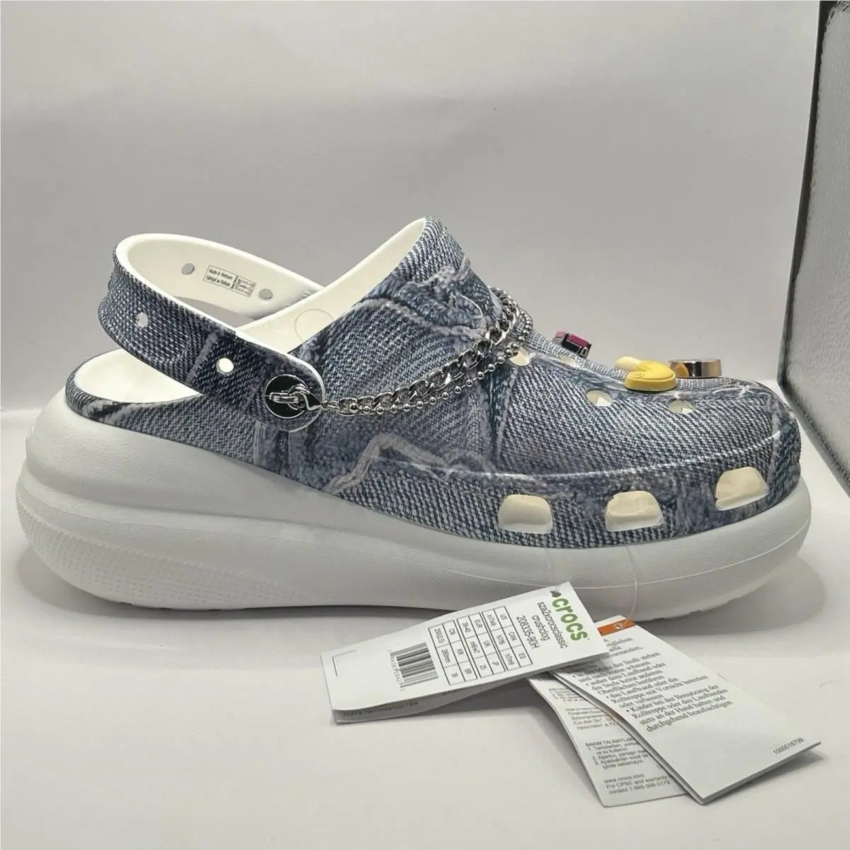 Crocs shoes - CROCS CLASSIC CRUSH - CLASSIC CRUSH - Denim Blue (Denim Print ) 6