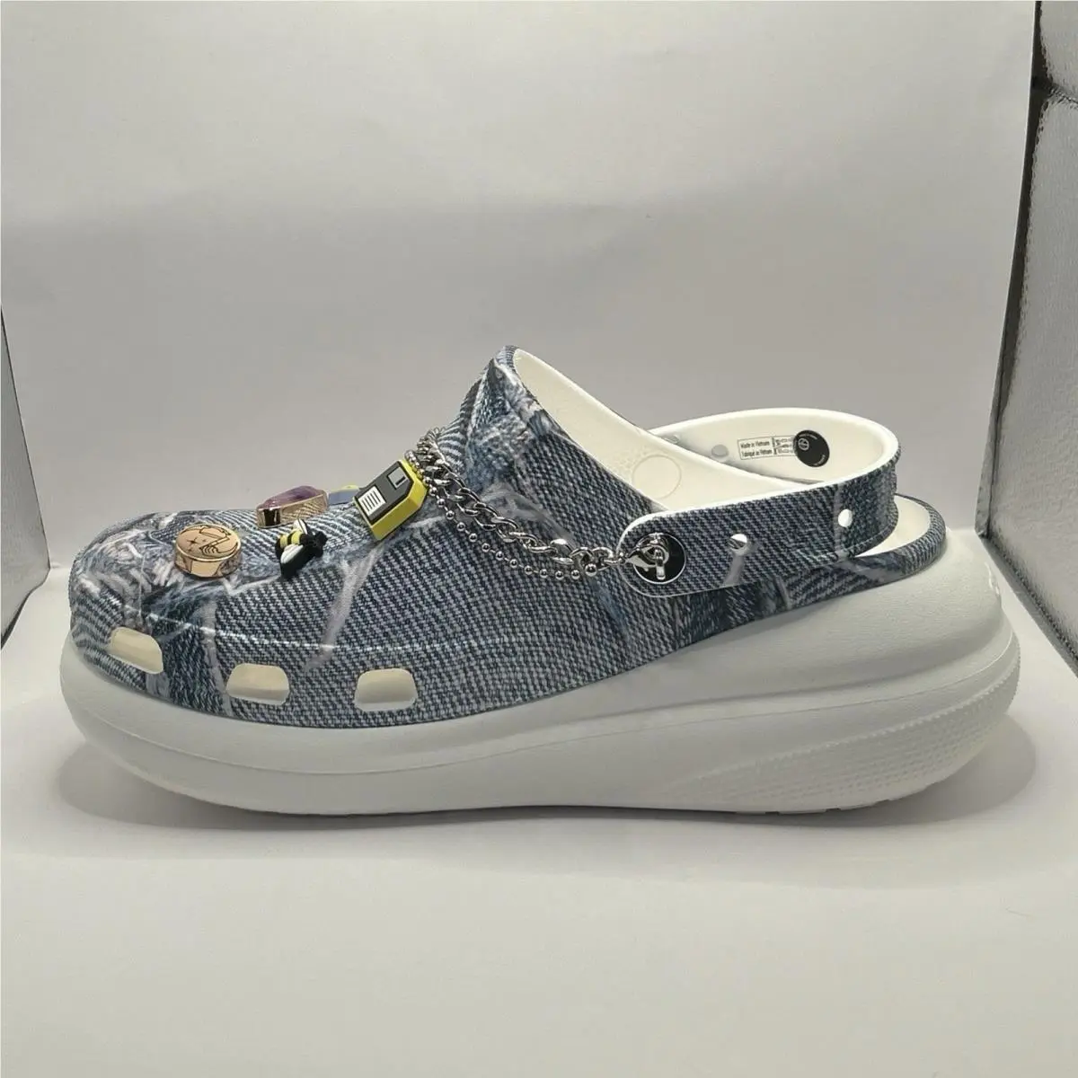 Crocs shoes - CROCS CLASSIC CRUSH - CLASSIC CRUSH - Denim Blue (Denim Print ) 7