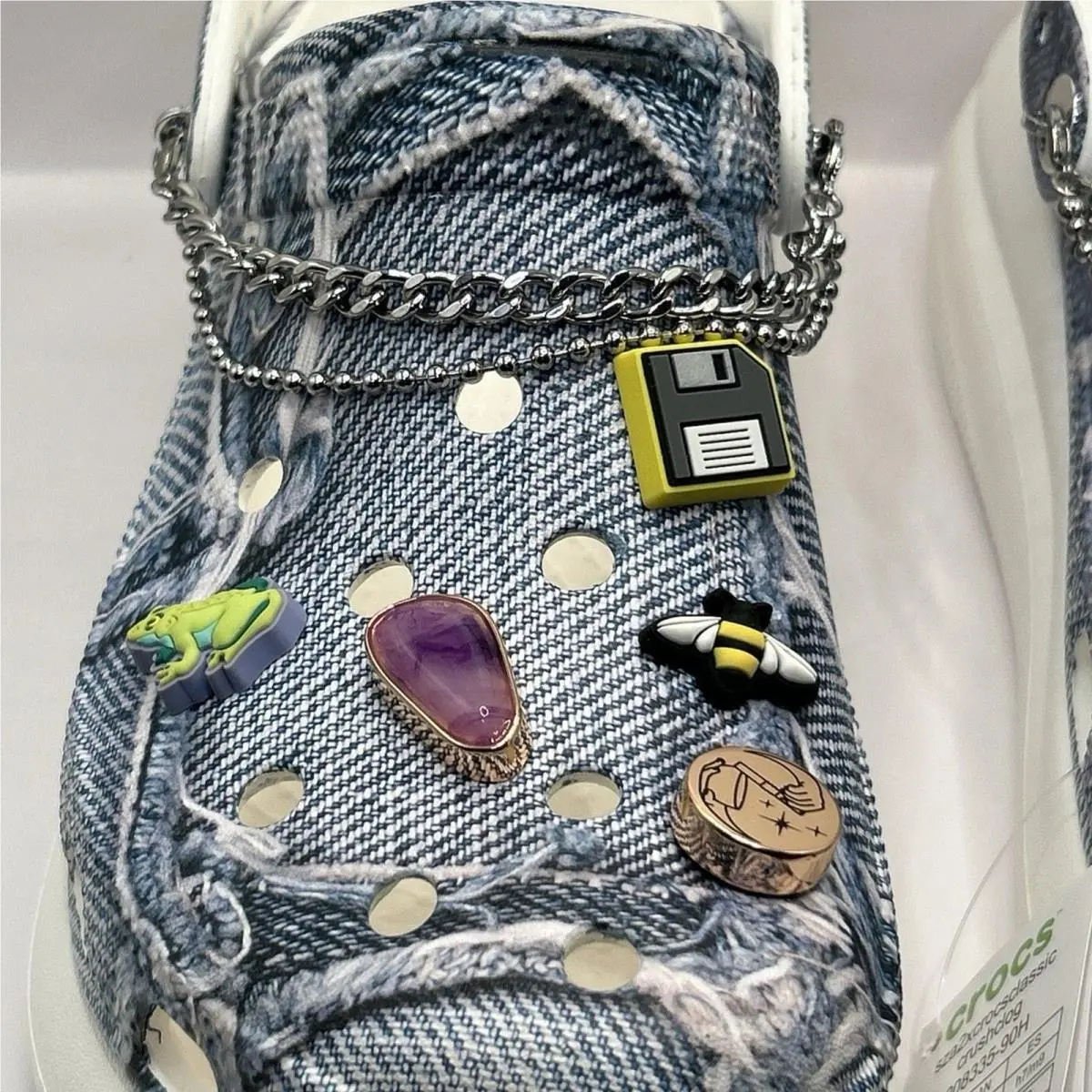 Crocs shoes - CROCS CLASSIC CRUSH - CLASSIC CRUSH - Denim Blue (Denim Print ) 18