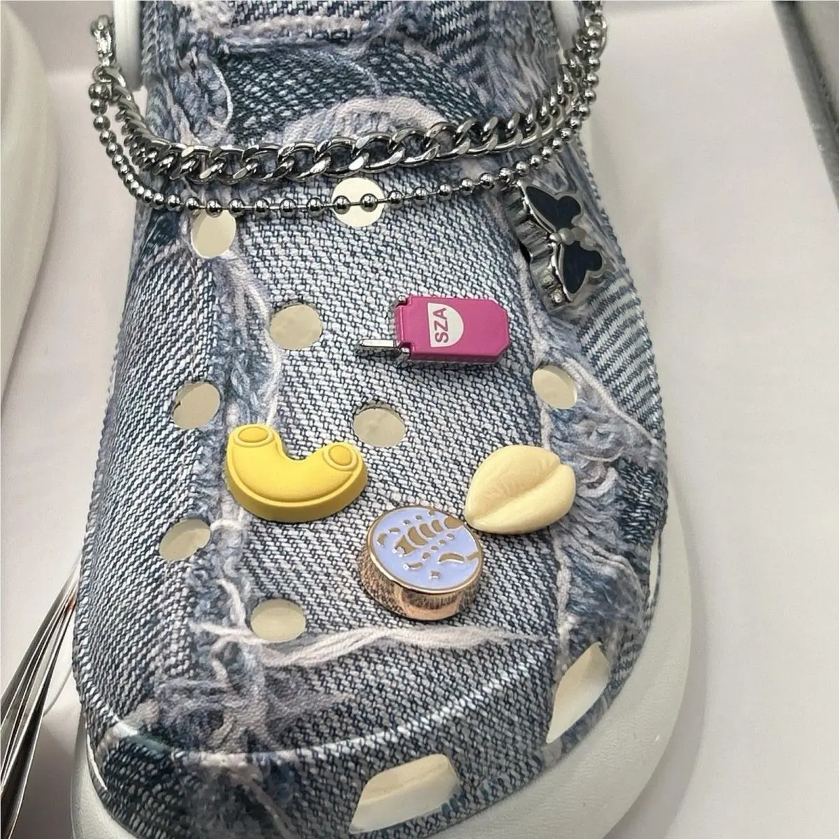Crocs shoes - CROCS CLASSIC CRUSH - CLASSIC CRUSH - Denim Blue (Denim Print ) 19