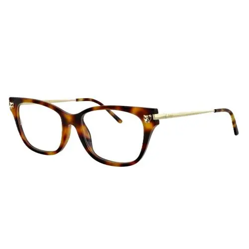 Cartier CT0027O 003 54mm Havana Gold Panthere Eyeglasses France Unisex