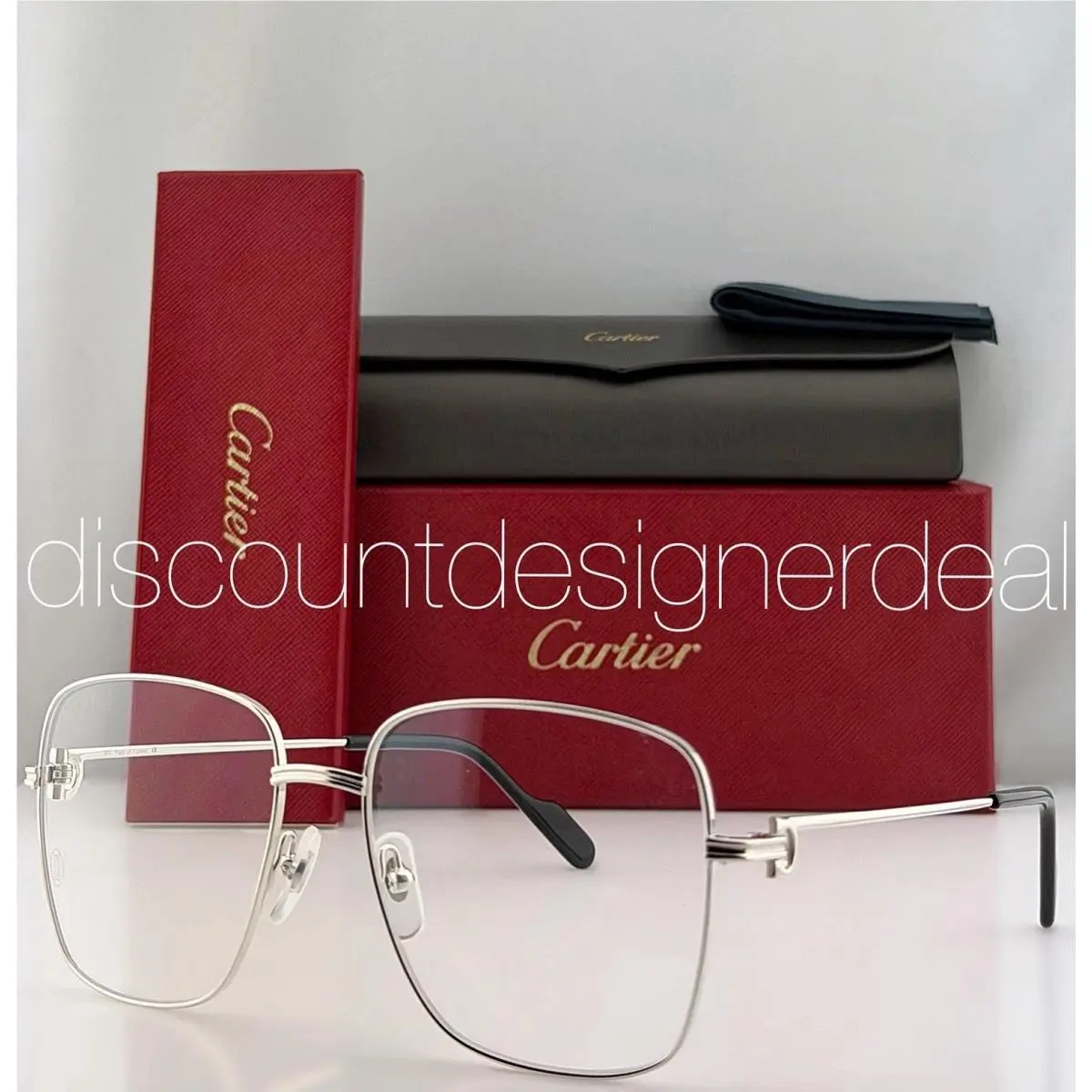 Cartier CT0253O 001 Silver Metal Full-rim Optical Eyeglasses Frame 56-17-140