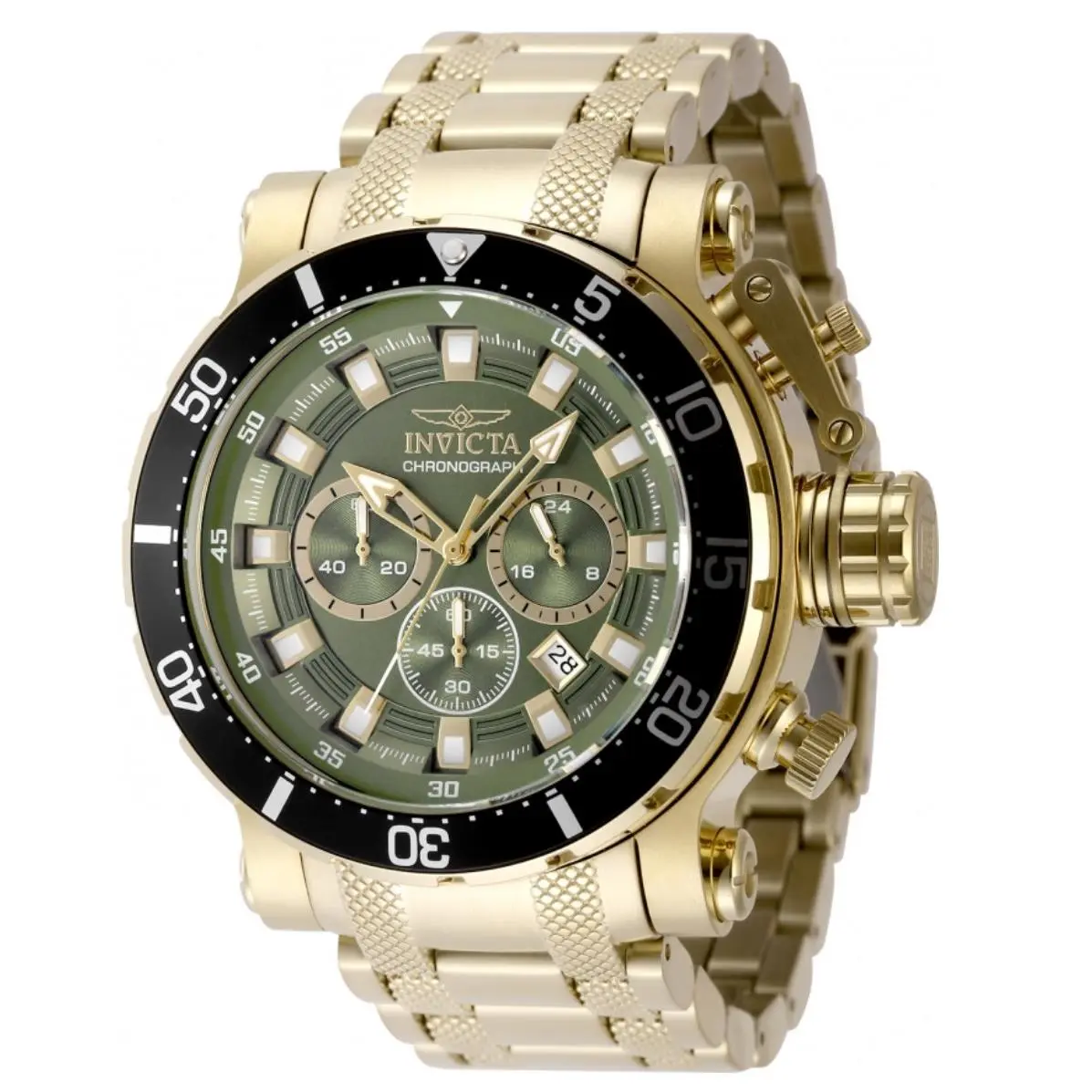 Invicta Coalition Forces Night Hawk Men`s 52mm Olive Green Chrono Watch 49227