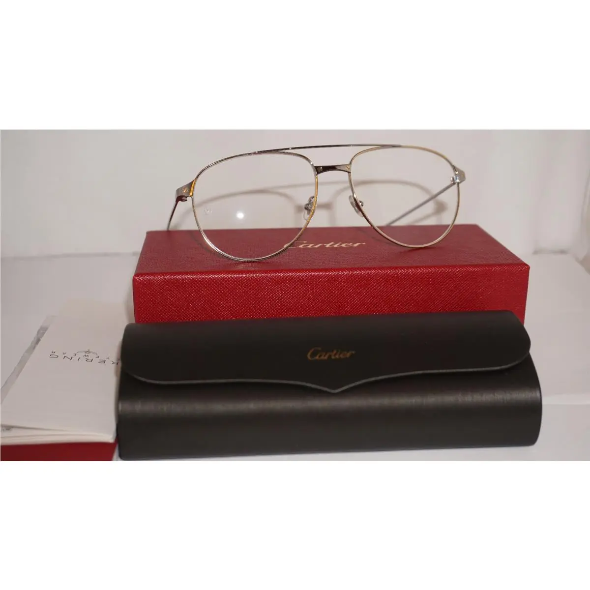 Cartier Eyeglasses Aviator Ruthenium CT00390 003 57 16 135