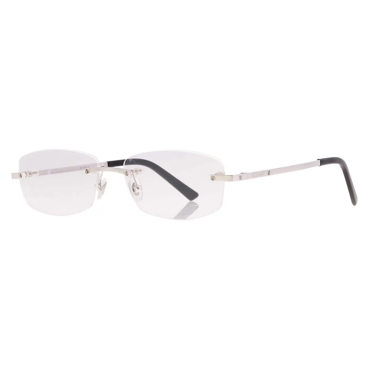 Cartier Santos de Cartier Demo Rectangular Unisex Eyeglasses CT0086O 002 54 - Silver, Frame: Silver