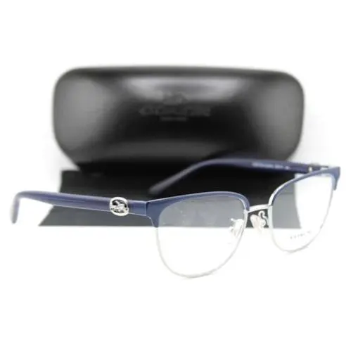 Coach HC 5139 9388 Shiny Silver/ Navy Blue Eyeglasses Frame 53-17