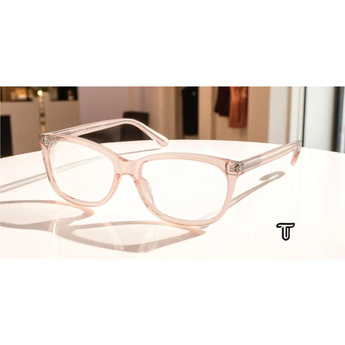 Coach HC6139U 5556 Transparent Pink Demo Lens 53 mm Women`s Eyeglasses