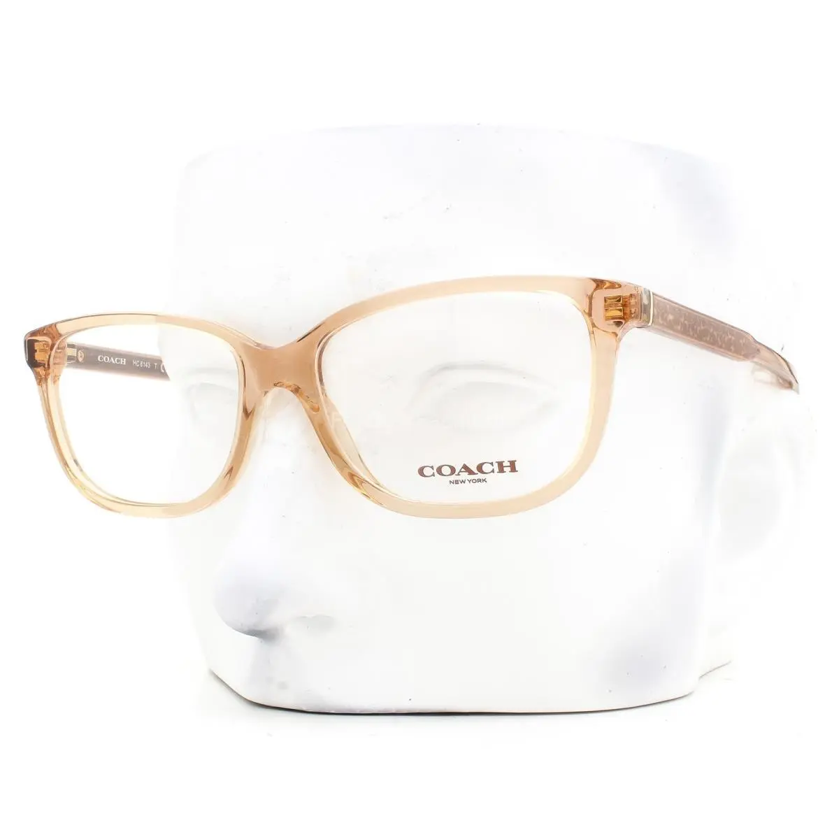 Coach Eyeglasses HC 6143 5561 Glasses Champagne Transparent Brown 52mm with Case