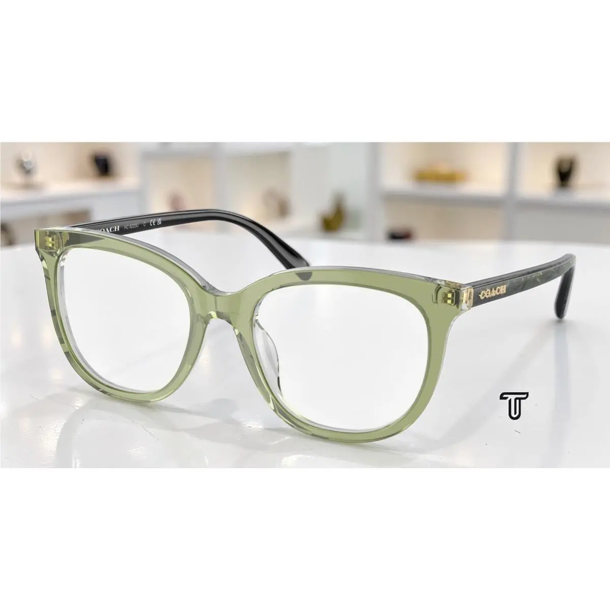 Coach HC6223U 5786 Transparent Green Hopper Demo Lens 51 mm Women`s Eyeglasses